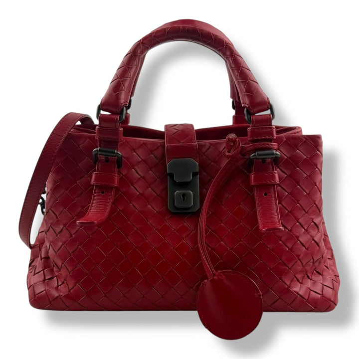 Bottega Veneta Roma Red Leather Handbag - Lux Central