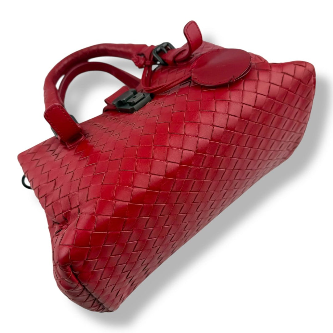 Bottega Veneta Roma Red Leather Handbag - Lux Central