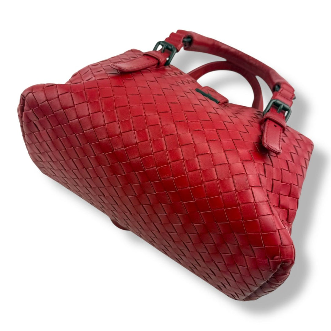 Bottega Veneta Roma Red Leather Handbag - Lux Central