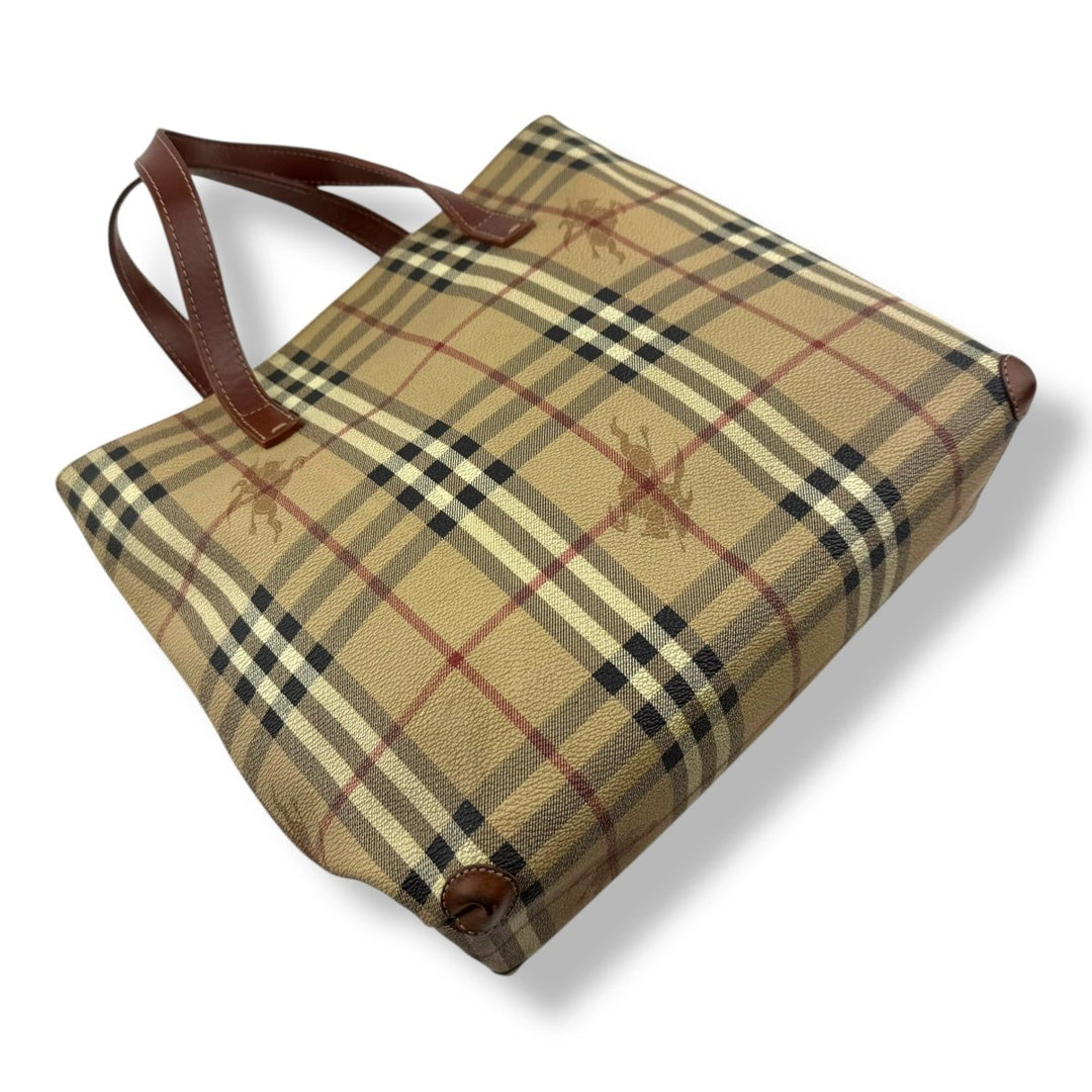 Burberry Beige Haymarket Check Tote Bag - Lux Central