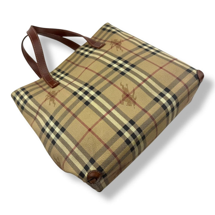 Burberry Beige Haymarket Check Tote Bag - Lux Central