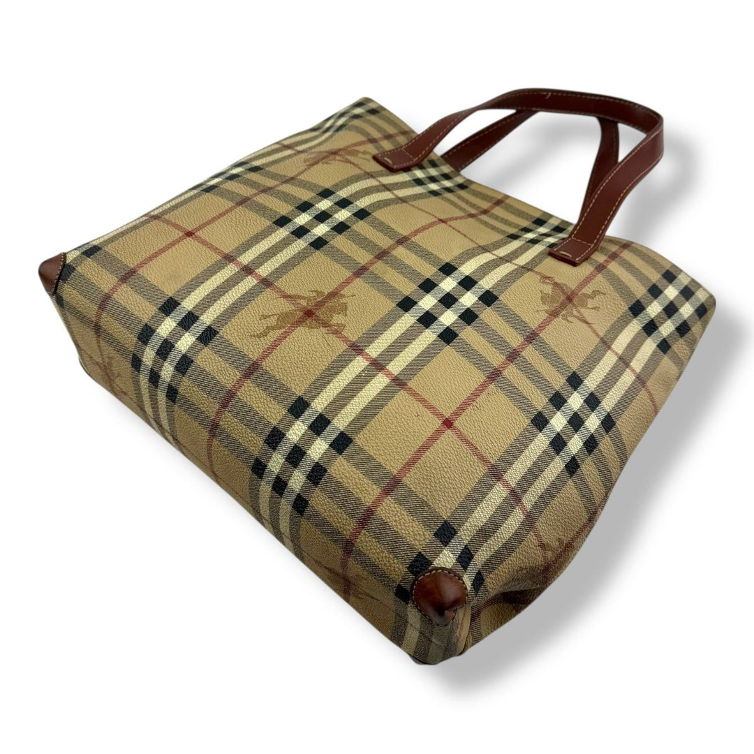 Burberry Beige Haymarket Check Tote Bag - Lux Central