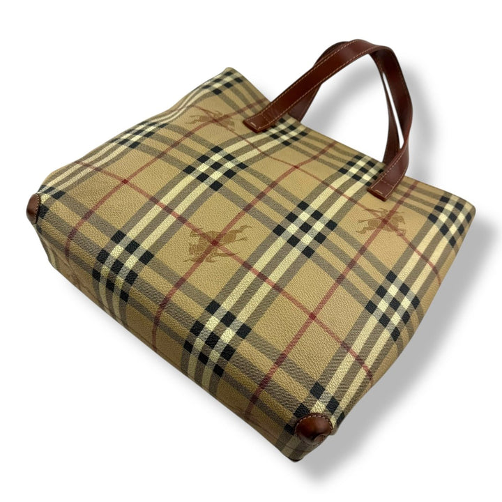 Burberry Beige Haymarket Check Tote Bag - Lux Central