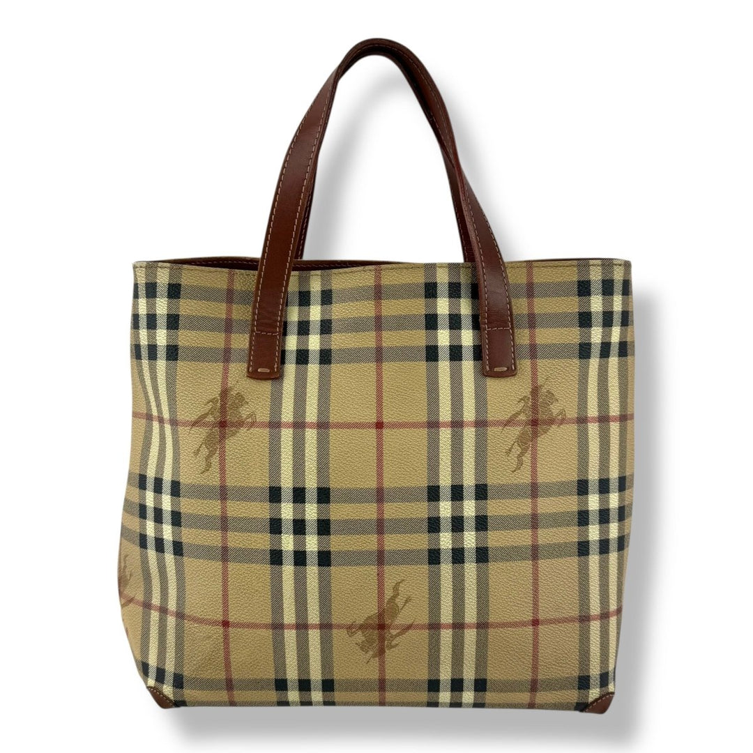 Burberry Beige Haymarket Check Tote Bag - Lux Central