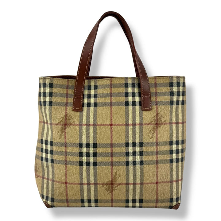 Burberry Beige Haymarket Check Tote Bag - Lux Central