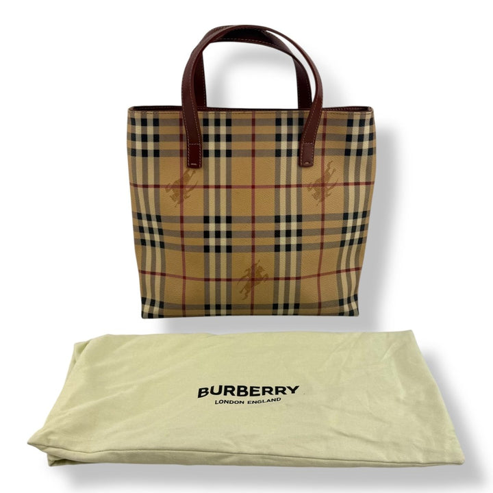 Burberry Beige Haymarket Check Tote Bag - Lux Central