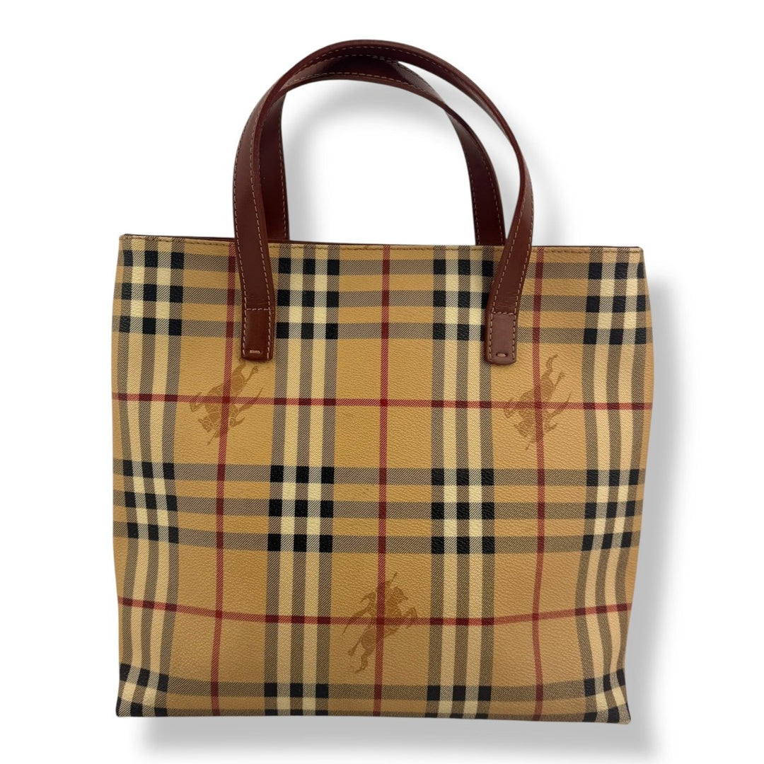 Burberry Beige Haymarket Check Tote Bag - Lux Central