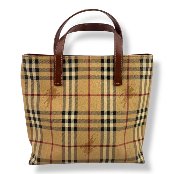 Burberry Beige Haymarket Check Tote Bag - Lux Central