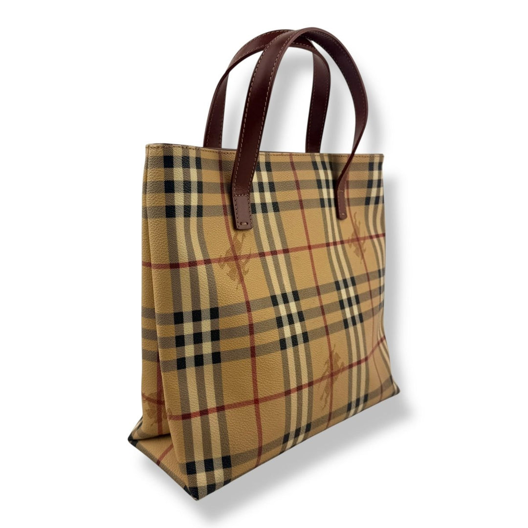 Burberry Beige Haymarket Check Tote Bag - Lux Central