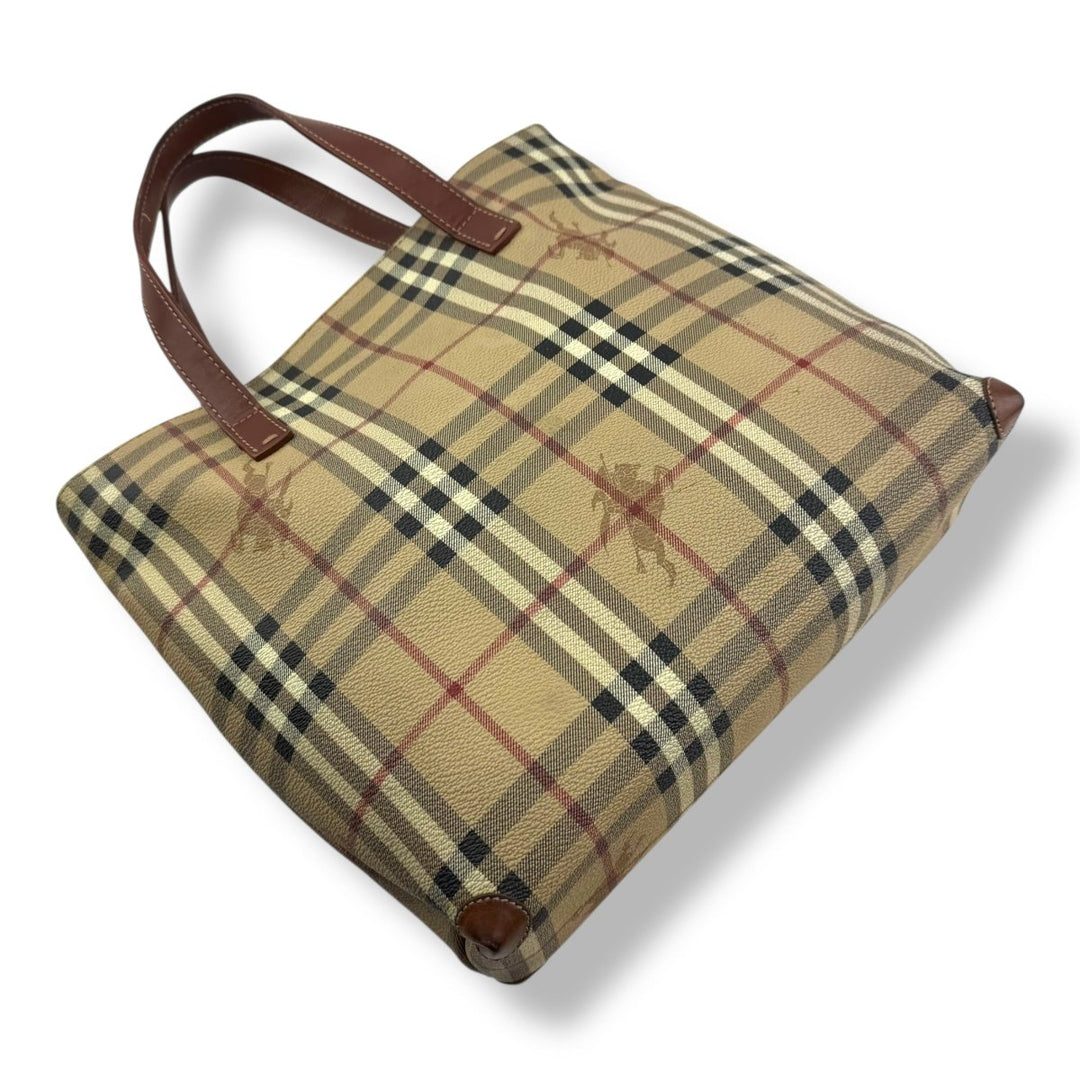 Burberry Beige Haymarket Check Tote Bag - Lux Central