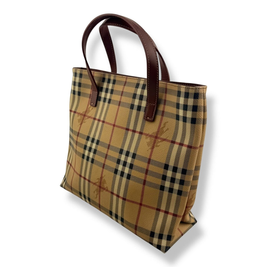 Burberry Beige Haymarket Check Tote Bag - Lux Central
