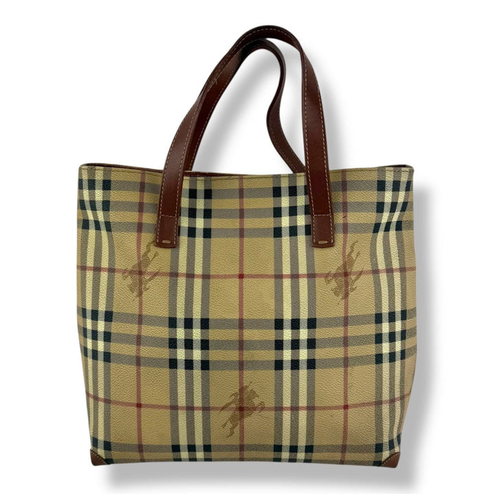 Burberry Beige Haymarket Check Tote Bag - Lux Central