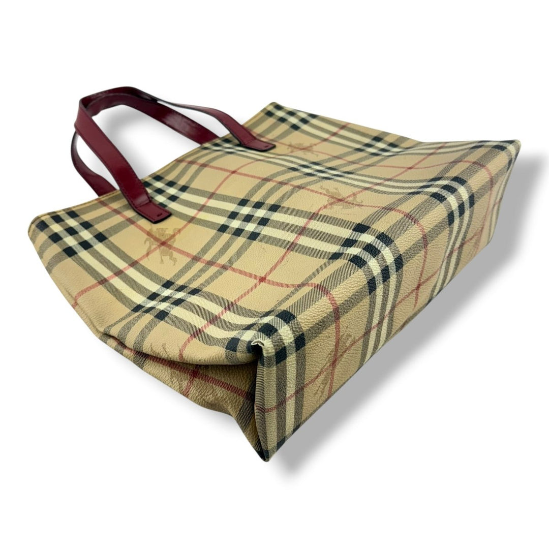 Burberry Beige Haymarket Vintage Check Tote Bag - Lux Central