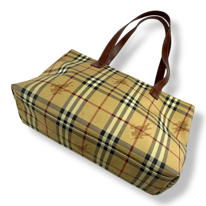 Burberry Beige Haymarket Vintage Check Tote Bag - Lux Central