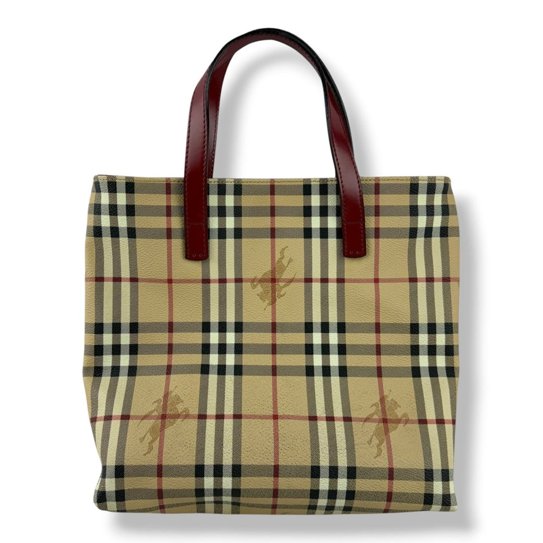 Burberry Beige Haymarket Vintage Check Tote Bag - Lux Central