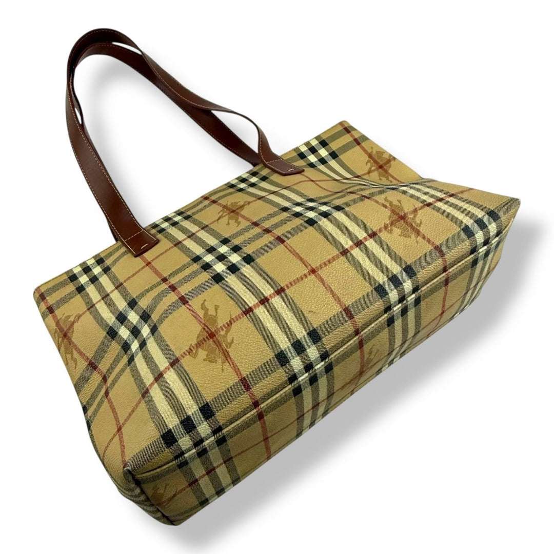 Burberry Beige Haymarket Vintage Check Tote Bag - Lux Central