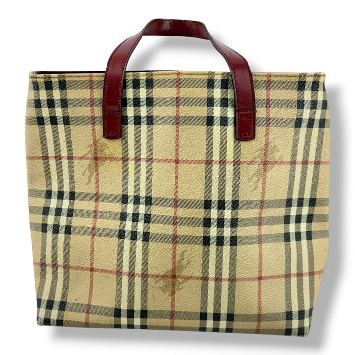 Burberry Beige Haymarket Vintage Check Tote Bag - Lux Central