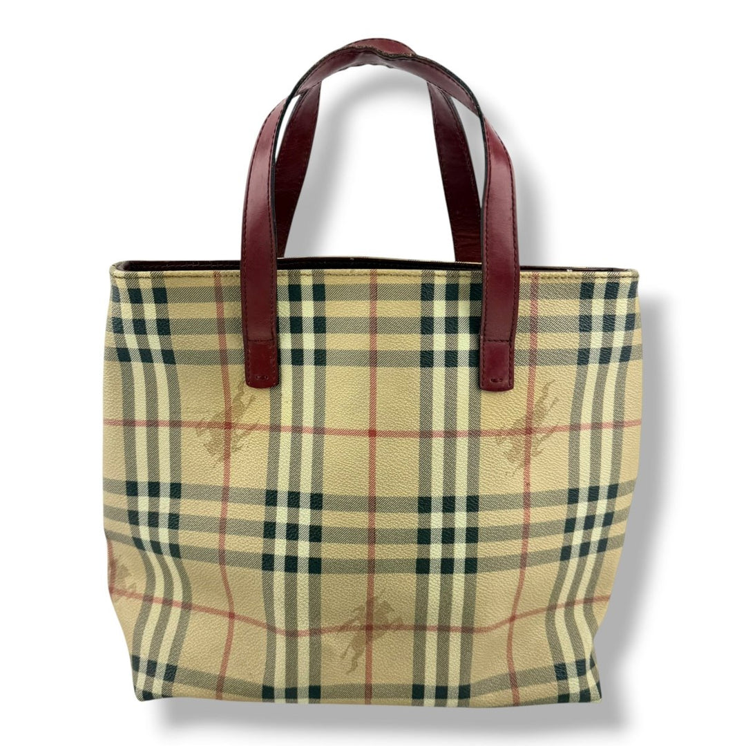 Burberry Beige Haymarket Vintage Check Tote Bag - Lux Central
