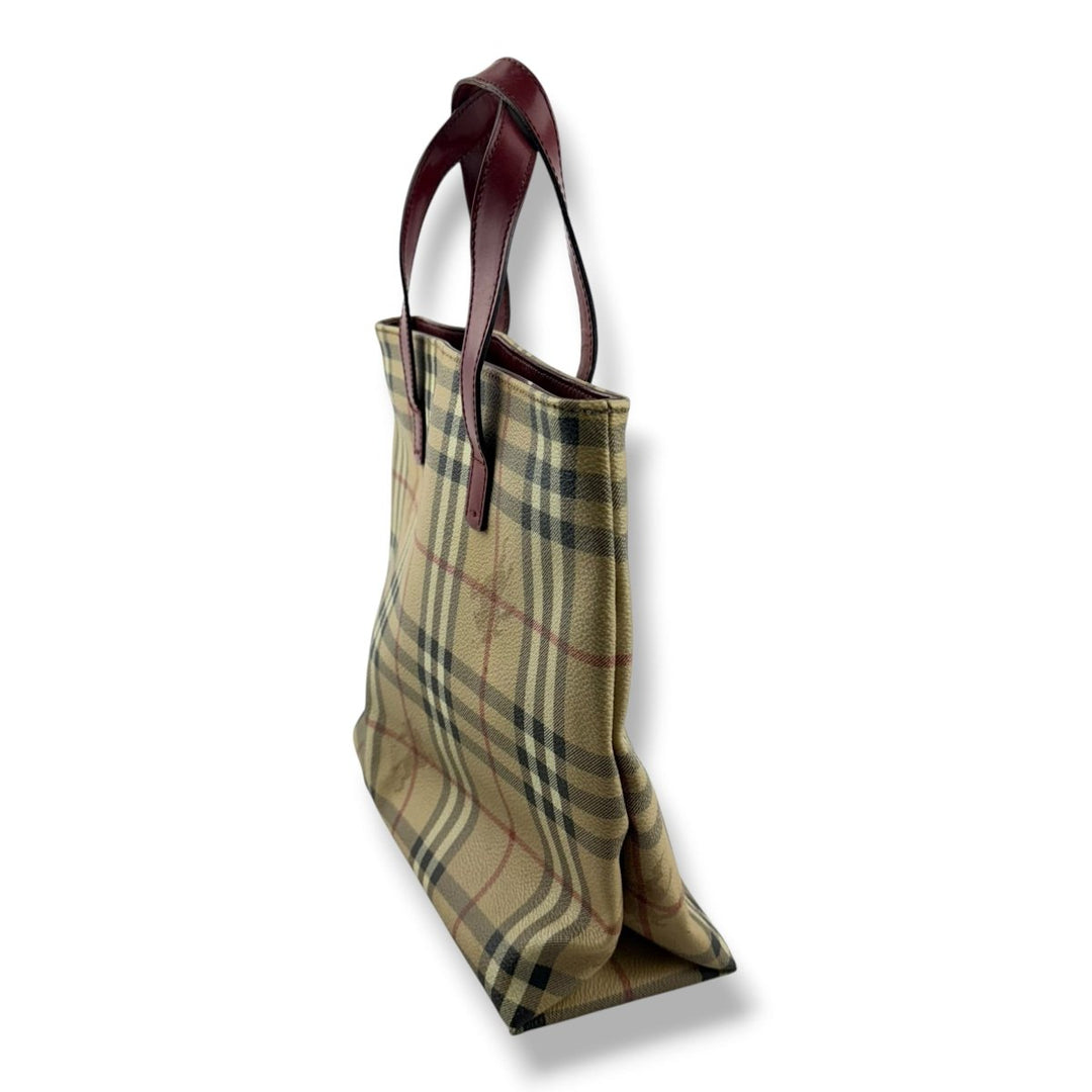 Burberry Beige Haymarket Vintage Check Tote Bag - Lux Central