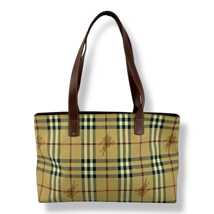 Burberry Beige Haymarket Vintage Check Tote Bag - Lux Central