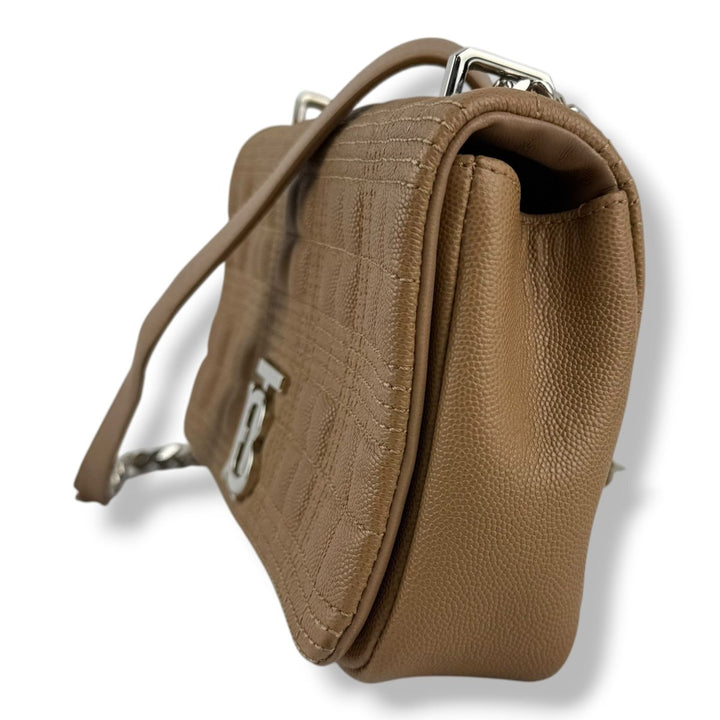 Burberry Beige Lola Quilted Leather Handbag - Lux Central