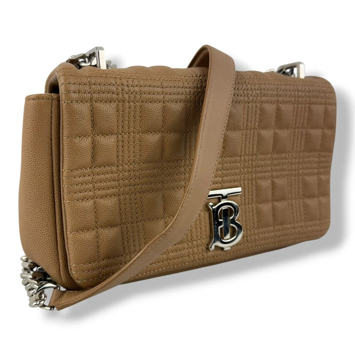 Burberry Beige Lola Quilted Leather Handbag - Lux Central