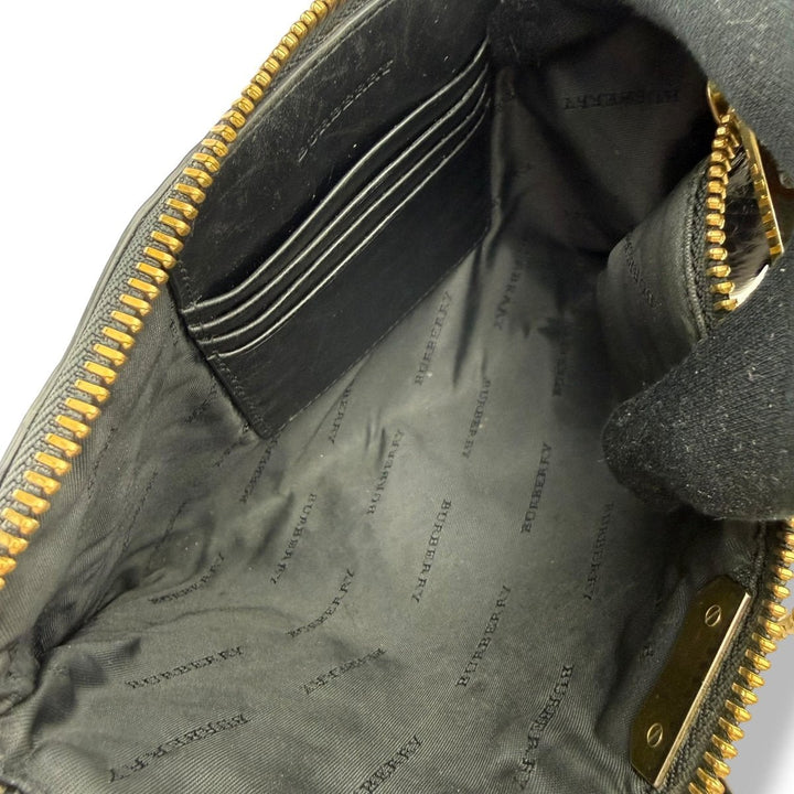 Burberry Black Leather Embossed Crossbody Bag - Lux Central