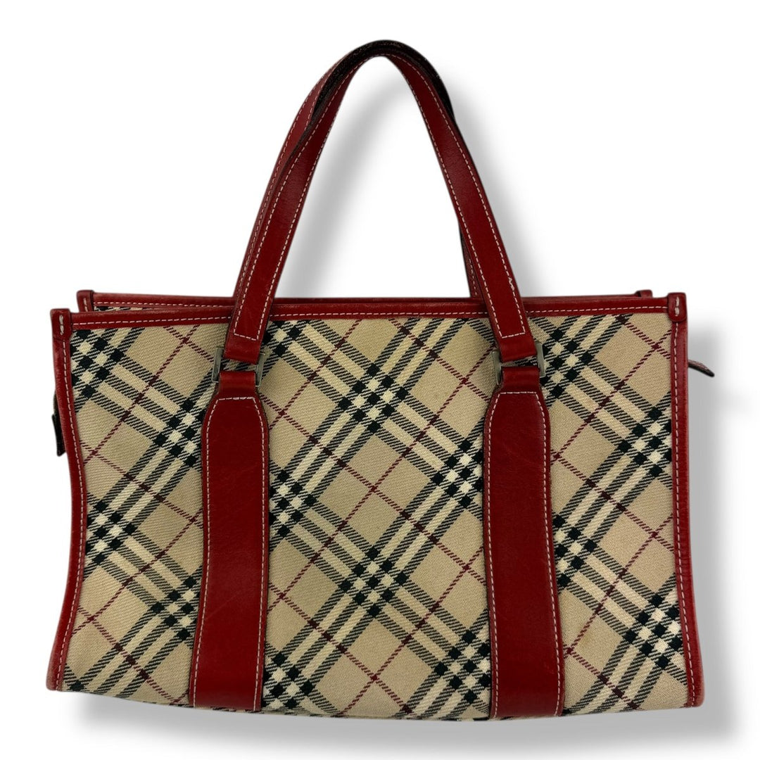 Burberry Blue Label Beige/Red Tote Bag - Lux Central