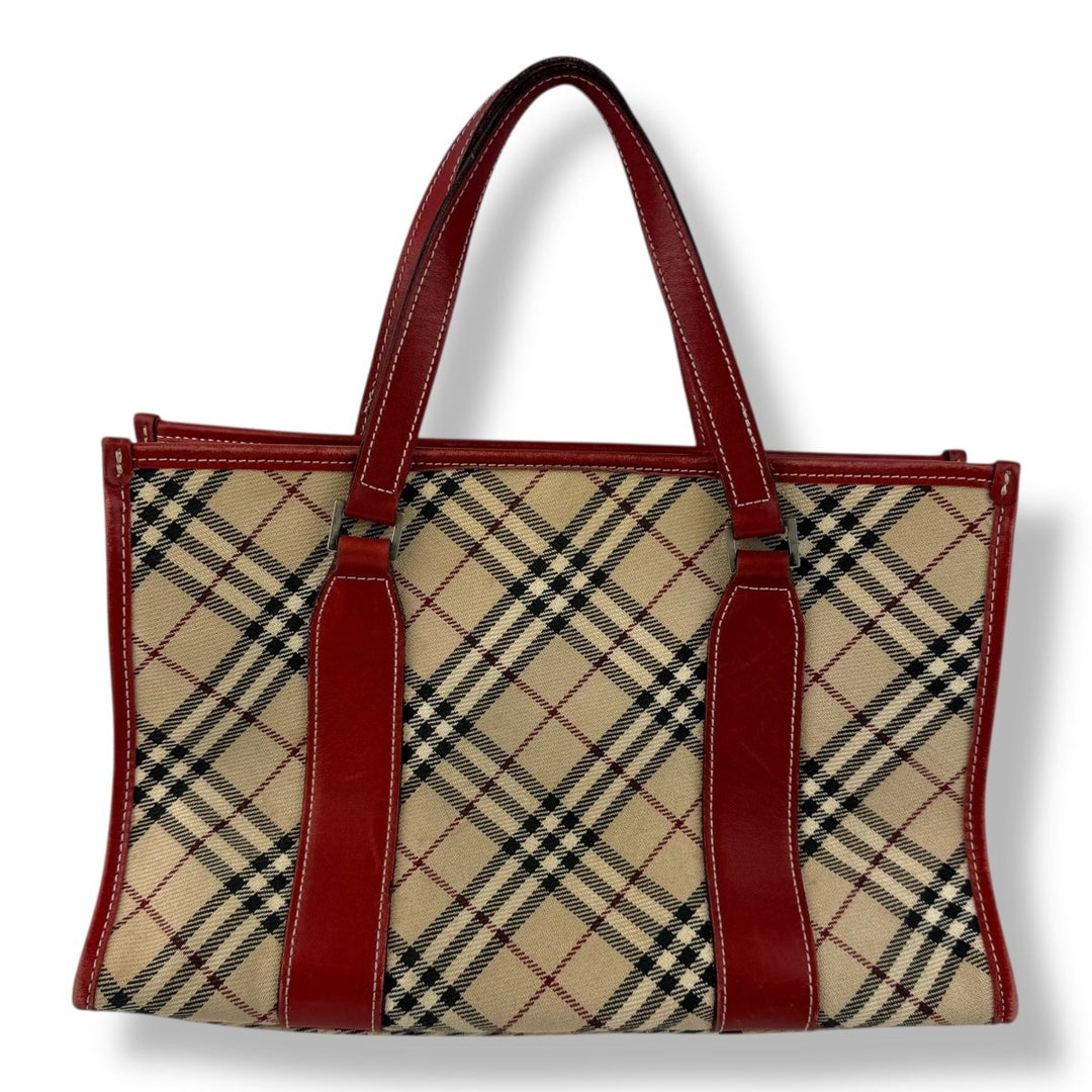 Burberry Blue Label Beige/Red Tote Bag - Lux Central