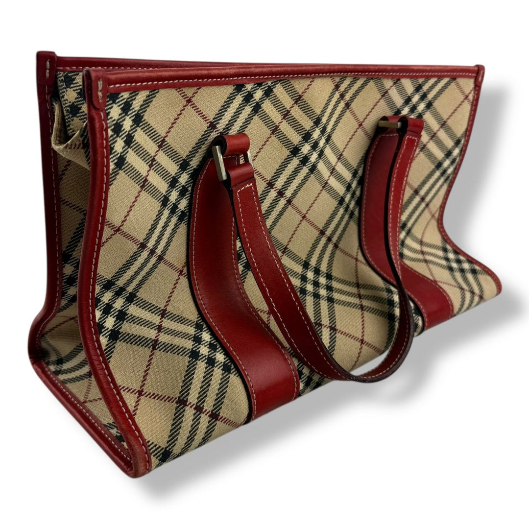 Burberry Blue Label Beige/Red Tote Bag - Lux Central