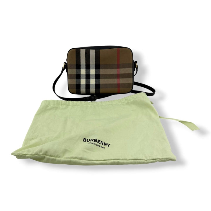 Burberry Camera Beige Canvas Handbag - Lux Central