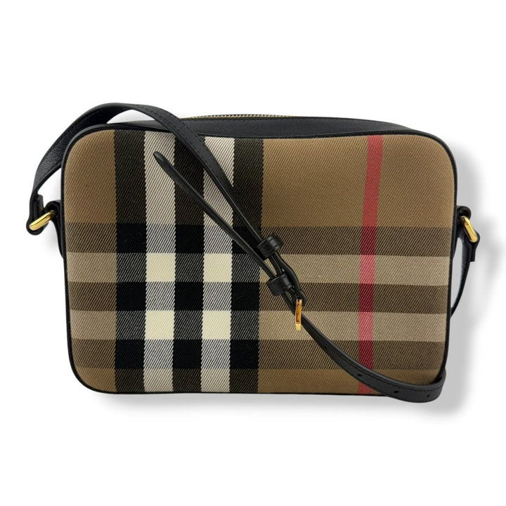 Burberry Camera Beige Canvas Handbag - Lux Central