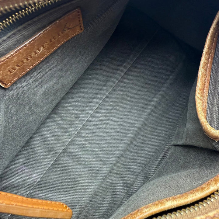Burberry Check Coated Canvas Brown Bowling Bag - Lux Central
