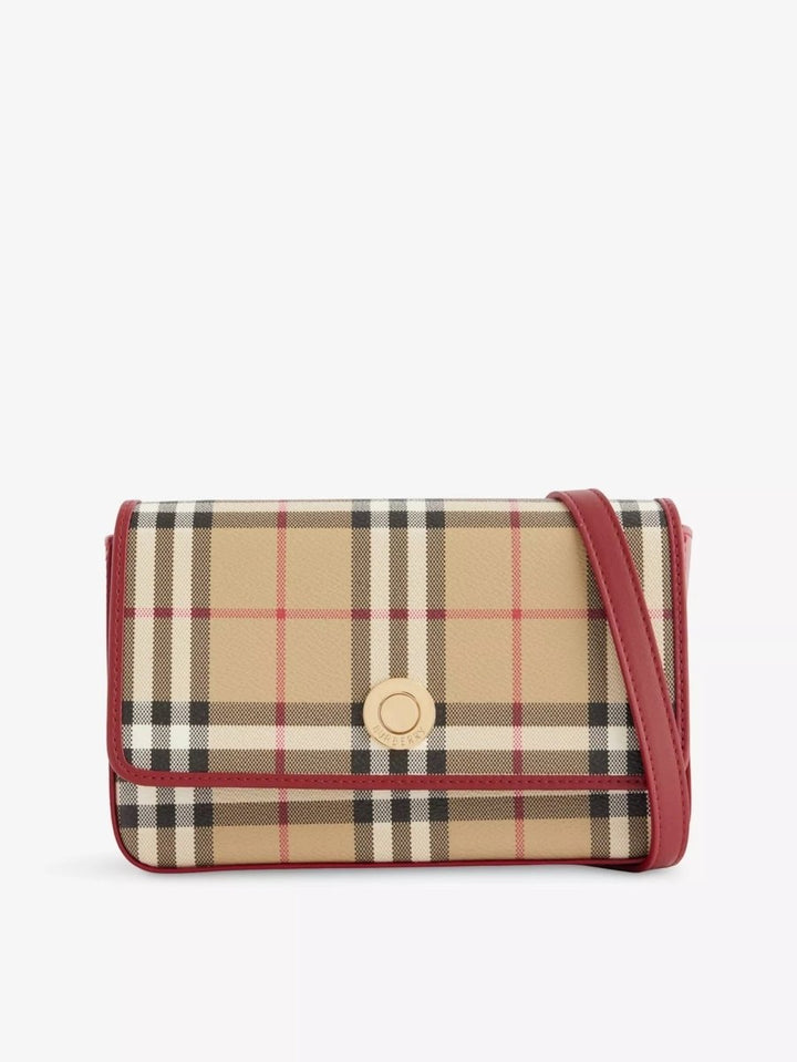 BURBERRY Hampshire Check Coated Canvas Crossbody Bag New Season - Lux Central