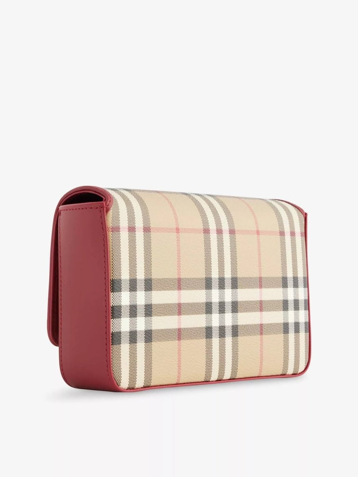 BURBERRY Hampshire Check Coated Canvas Crossbody Bag New Season - Lux Central