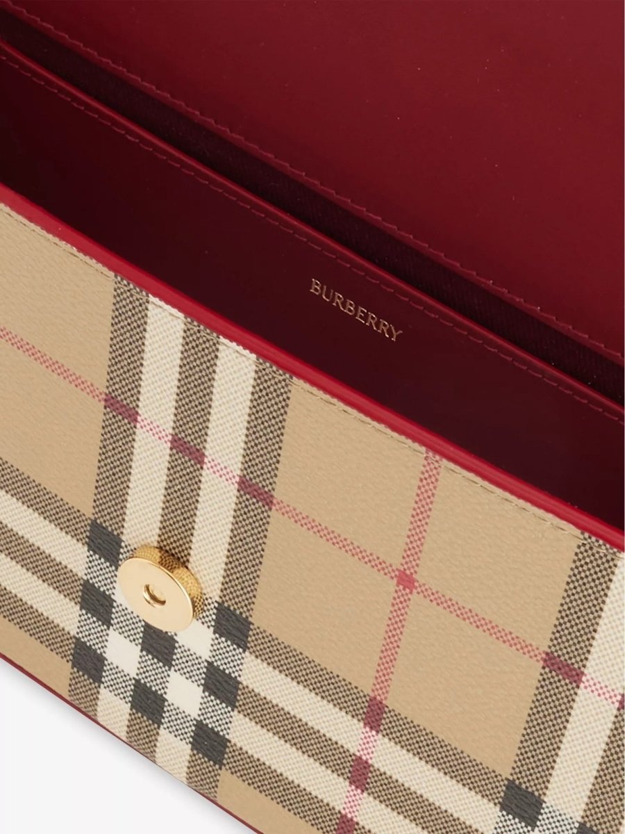 BURBERRY Hampshire Check Coated Canvas Crossbody Bag New Season - Lux Central