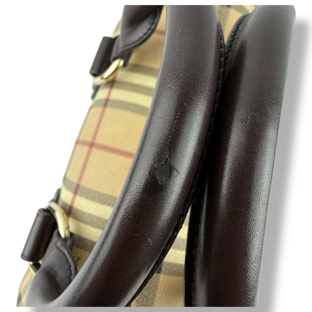Burberry Haymarket Check Coated Canvas Bowling Bag - Lux Central