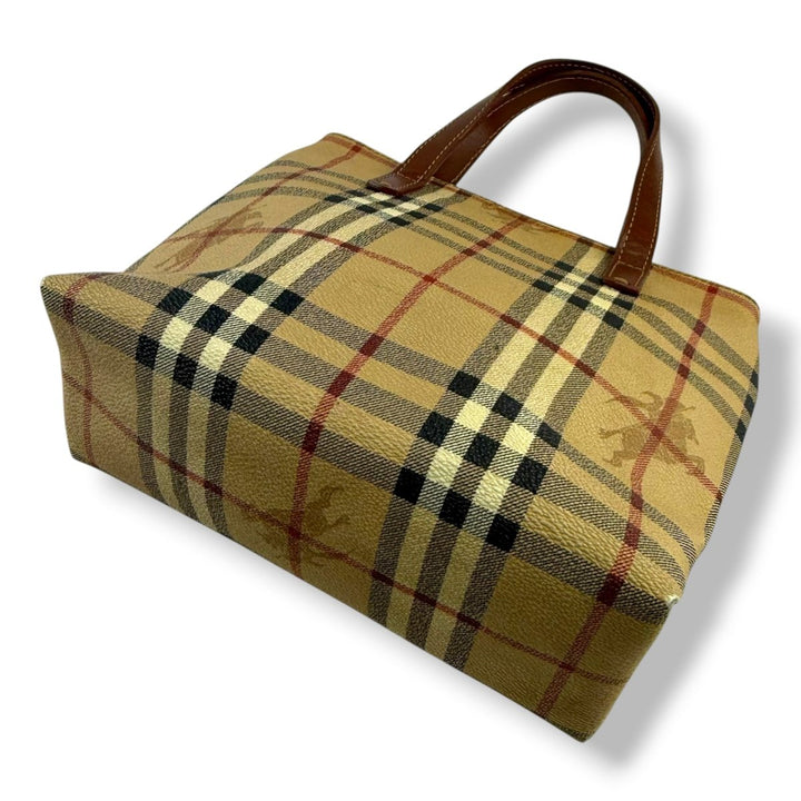 Burberry Haymarket Nova Check Mini Beige Tote Handbag - Lux Central