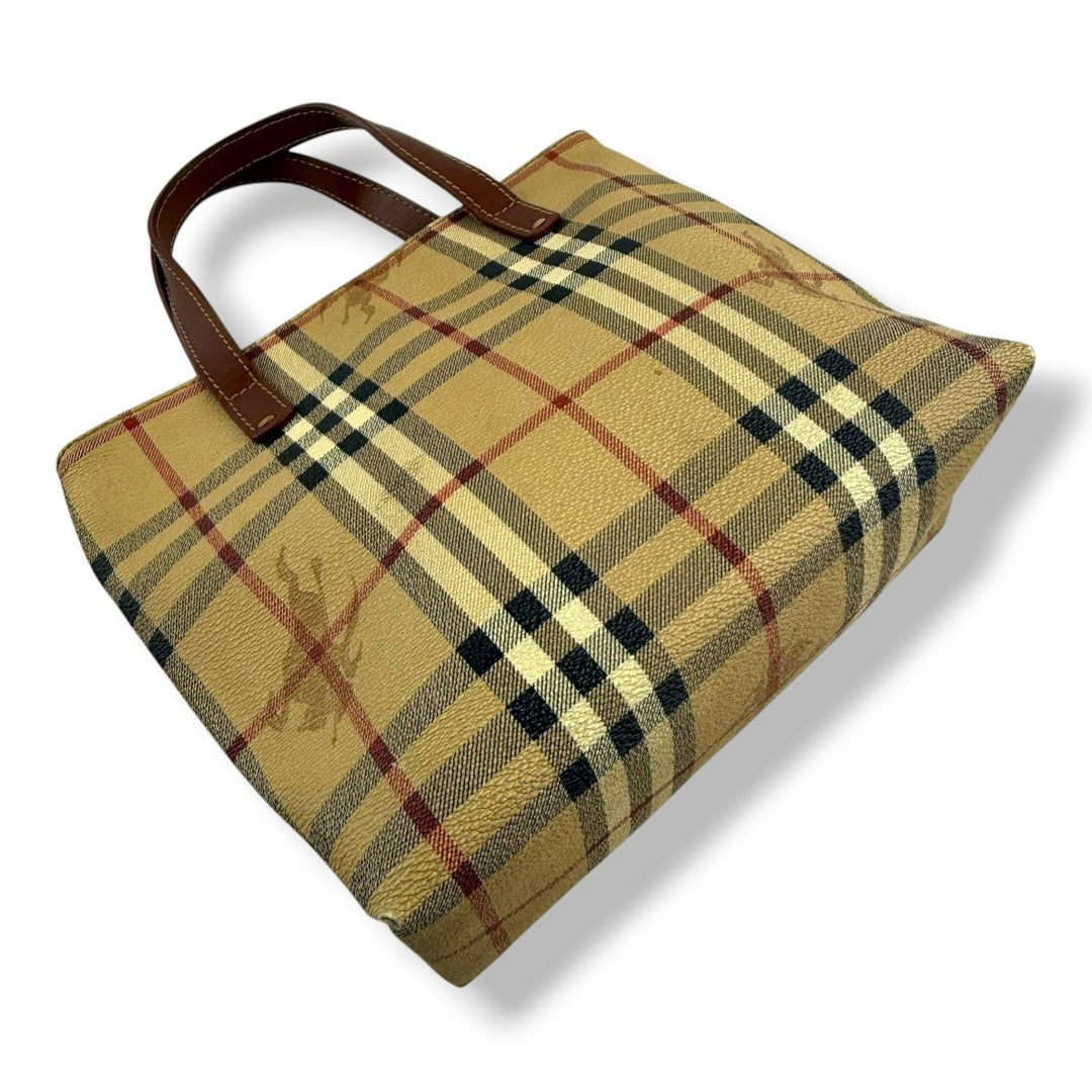 Burberry Haymarket Nova Check Mini Beige Tote Handbag - Lux Central