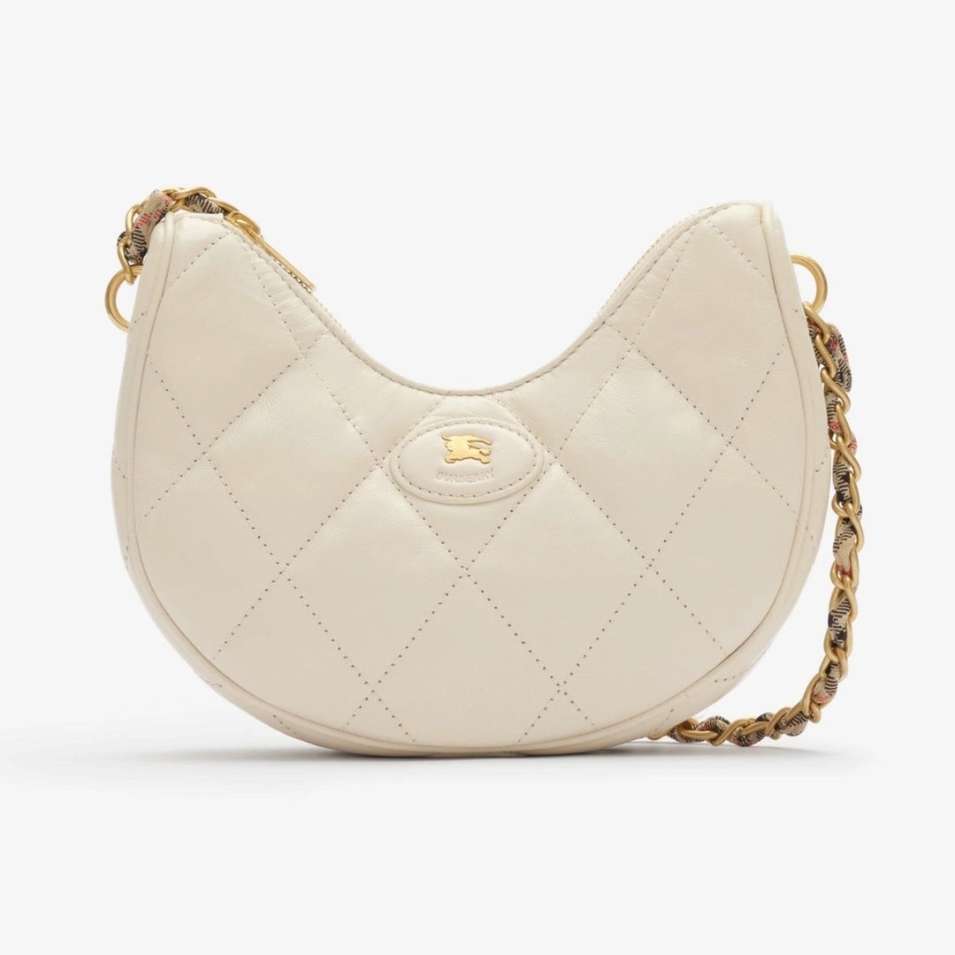 Burberry Horseshoe Leather Chain Cream Crossbody Bag New Season New With Tags - Lux Central