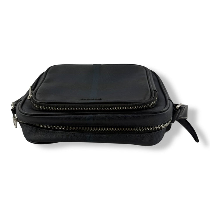 Burberry Navy Checkered Camera Crossbody Bag - Lux Central