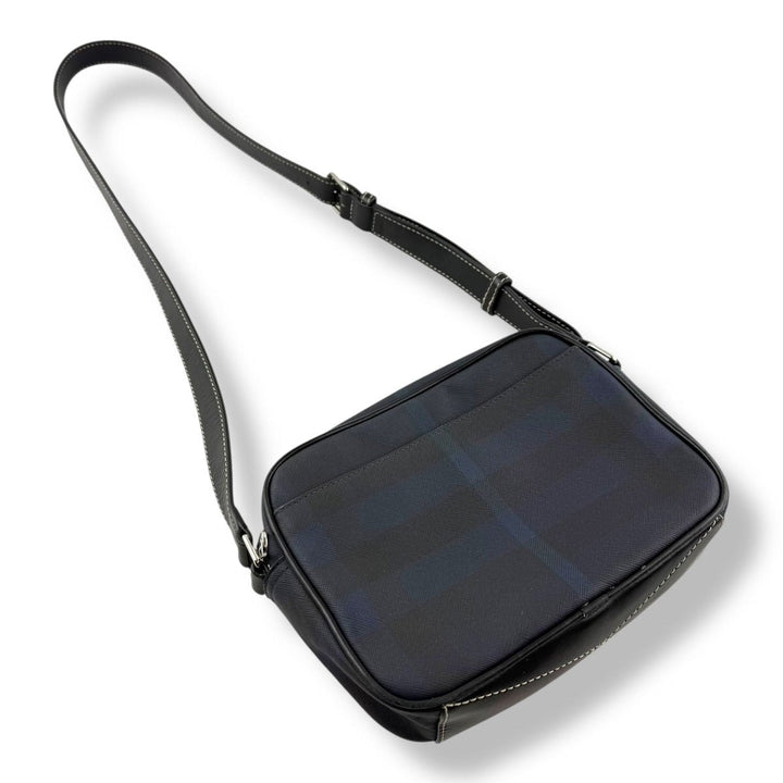Burberry Navy Checkered Camera Crossbody Bag - Lux Central