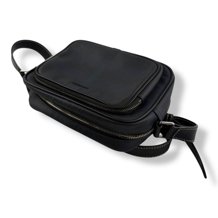 Burberry Navy Checkered Camera Crossbody Bag - Lux Central