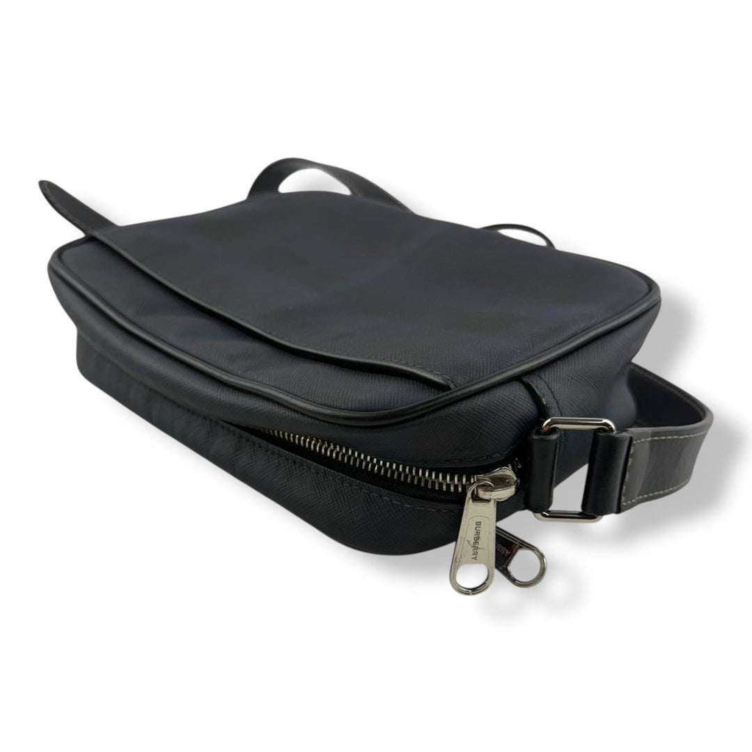Burberry Navy Checkered Camera Crossbody Bag - Lux Central