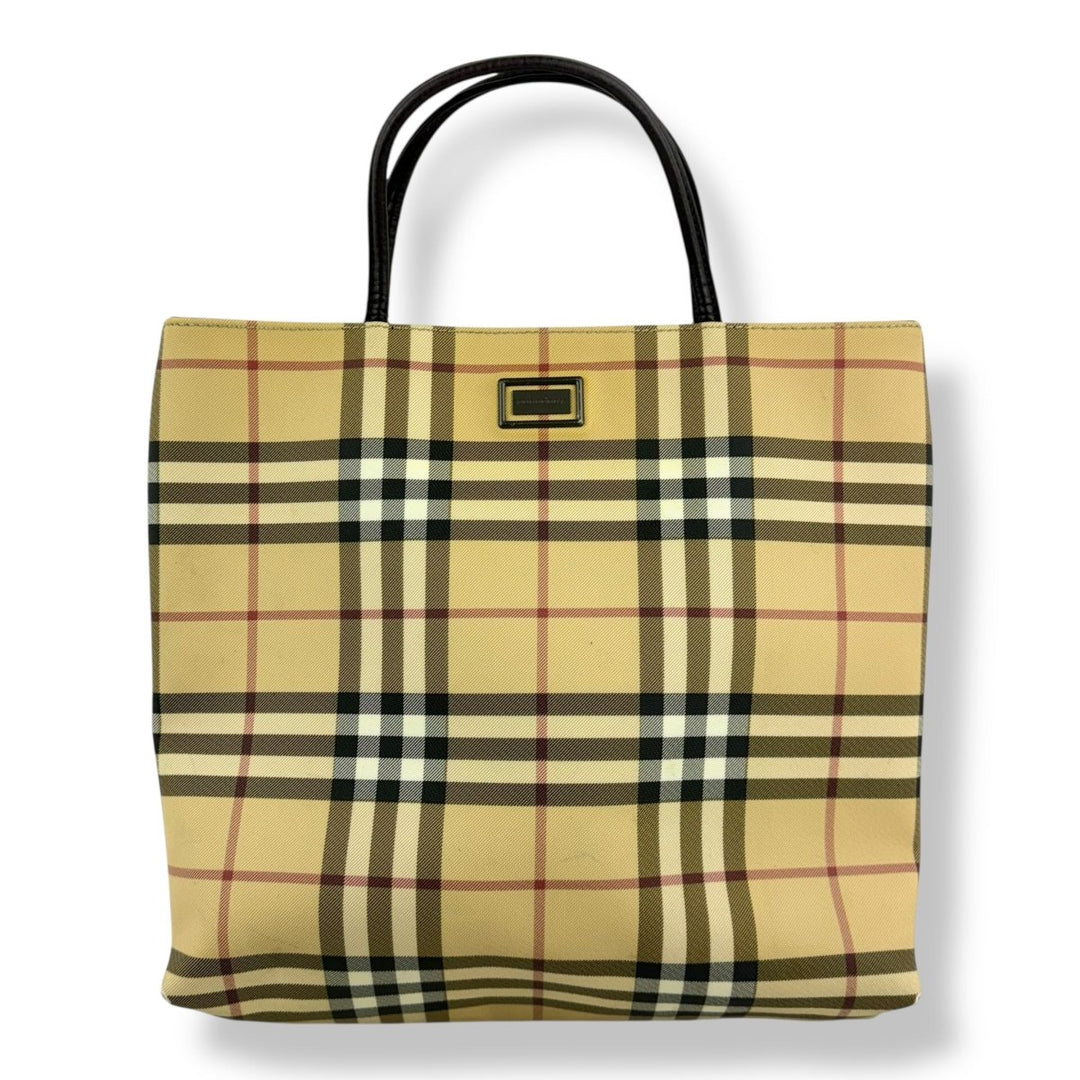 Burberry Nova Check Beige Tote Handbag - Lux Central