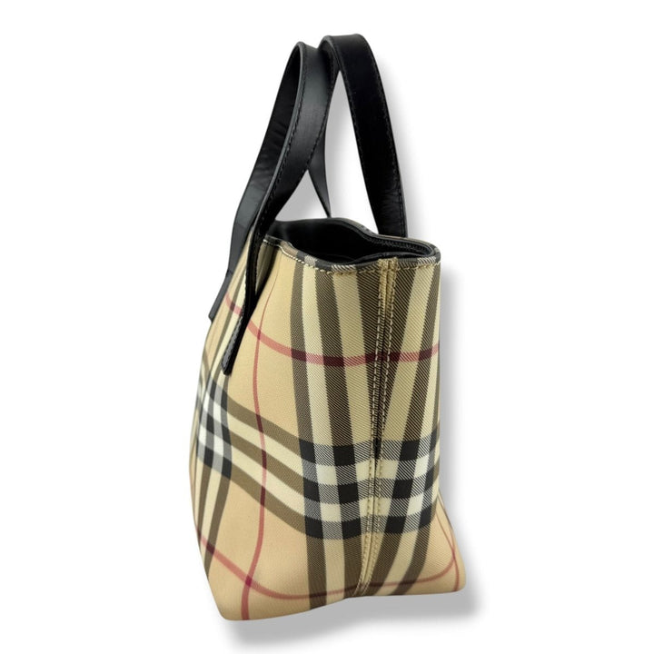 Burberry Nova Check Mini Beige Bucket Tote Handbag - Lux Central