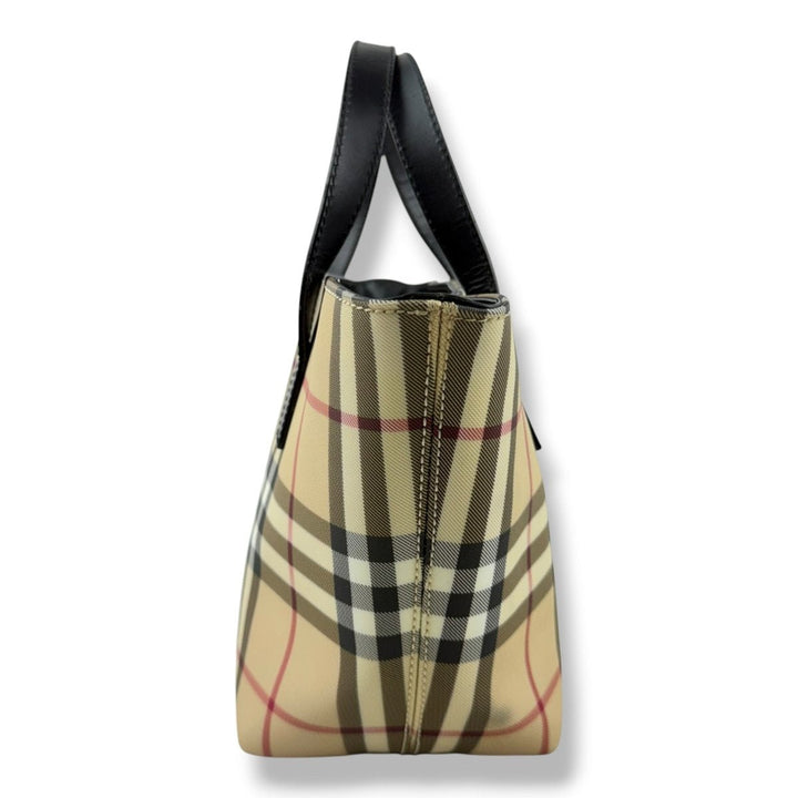 Burberry Nova Check Mini Beige Bucket Tote Handbag - Lux Central