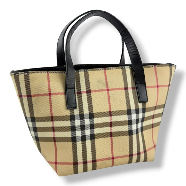 Burberry Nova Check Mini Beige Bucket Tote Handbag - Lux Central