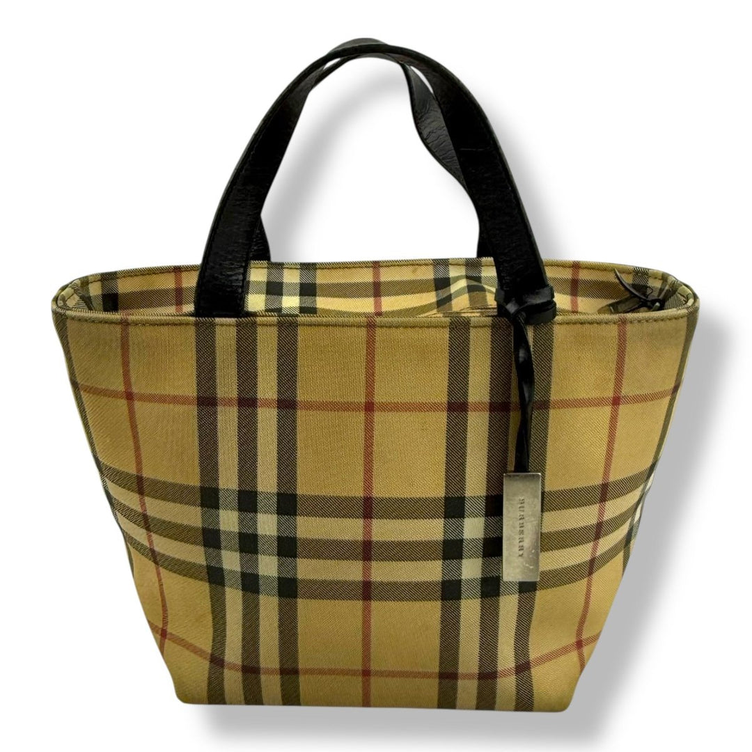 Burberry Nova Check Mini Beige Tote Handbag - Lux Central