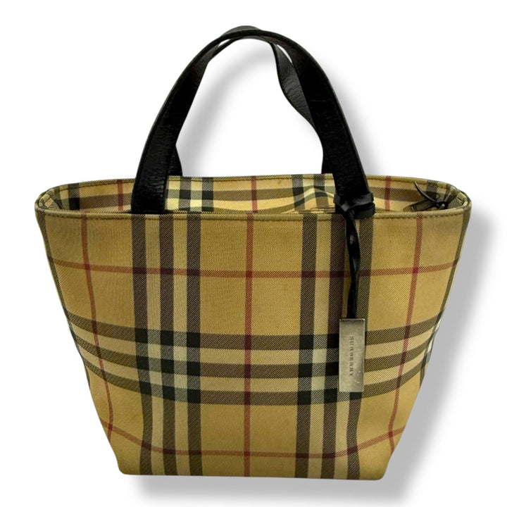 Burberry Nova Check Mini Beige Tote Handbag - Lux Central